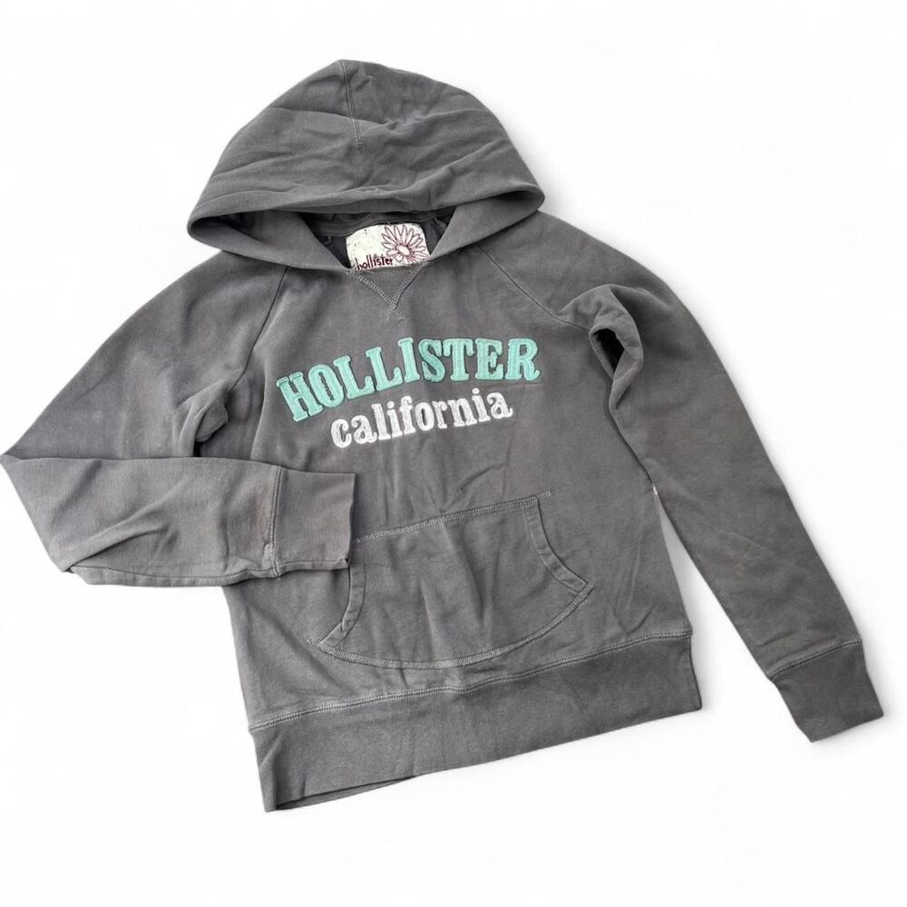 Y2K Hollister Preppy Spellout Hoodie Sweatshirt
